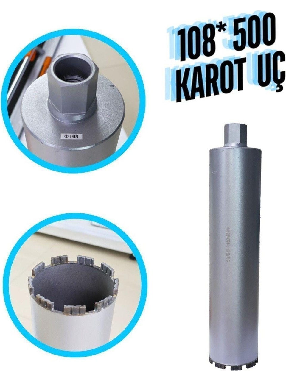 108×500 Karot Uç – Profesyonel Beton Delme Ucu