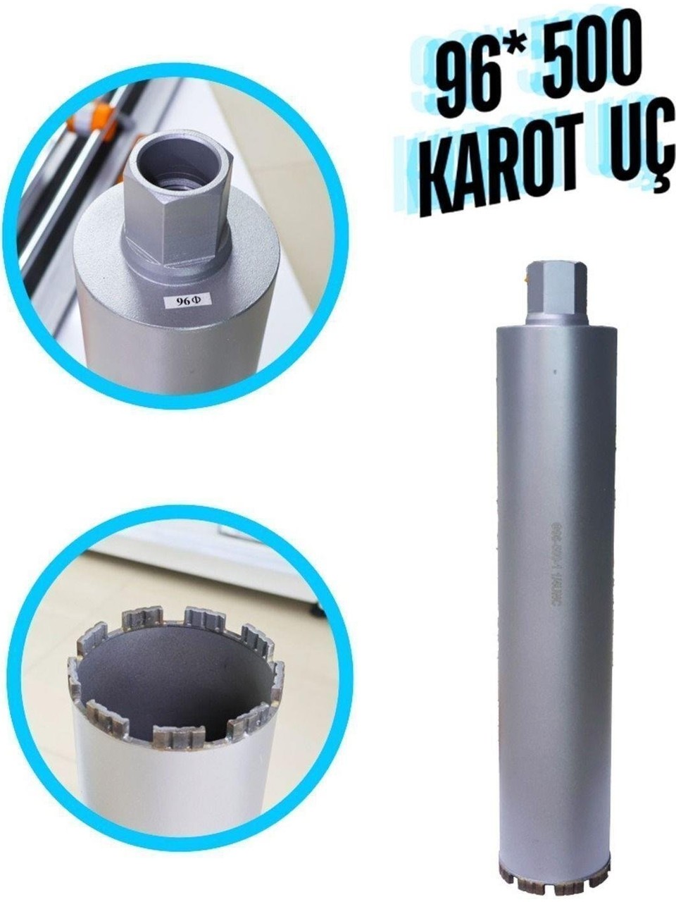 96×500 Karot Uç – Profesyonel Beton Delme Ucu