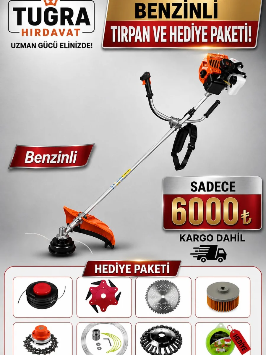 Profesyonel 7 Başlıklı Yan Tırpan - Ot Biçme Makinası
