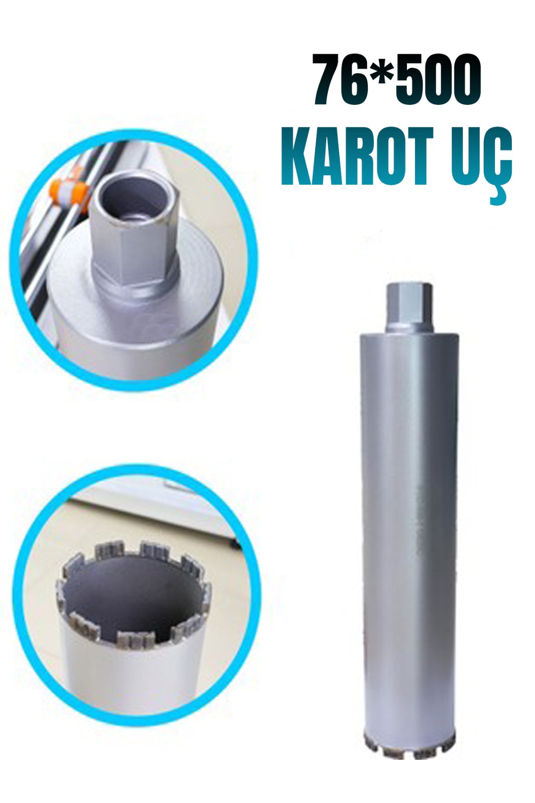 76×500 Karot Uç – Profesyonel Beton Delme Ucu