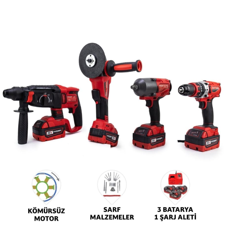 4’lü Avantajlı Set – Mandren + Somun Sıkma + Spiral + Şarjlı Hilti