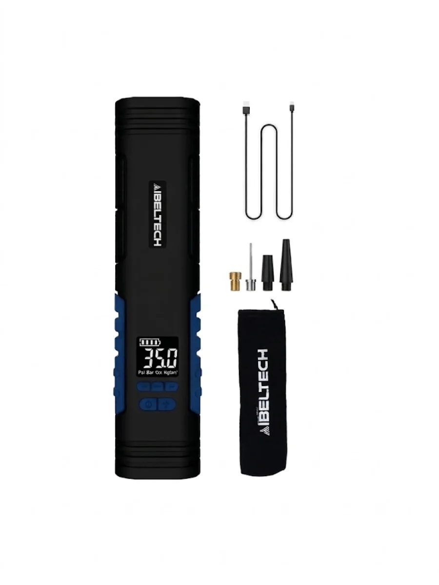 İBELTECH Akülü Hava Kompresörü 150 PSI – 10.3 Bar Dijital Şarjlı Lastik Şişirme Pompası 6600mAh