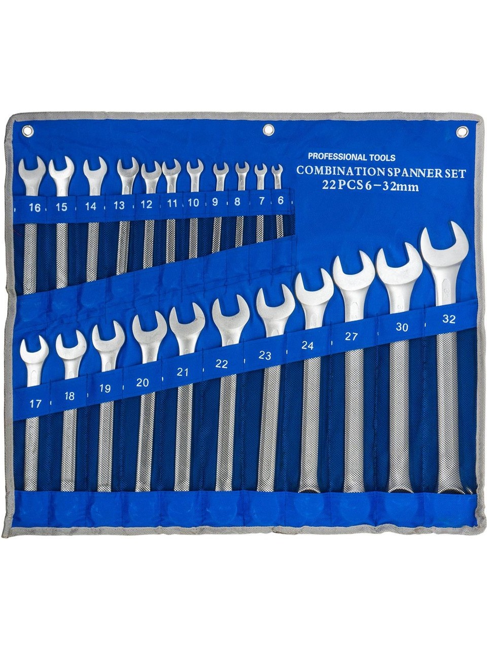 Kombine Anahtar Takımı 6–32MM – 22 Parça (Bez Çantalı)